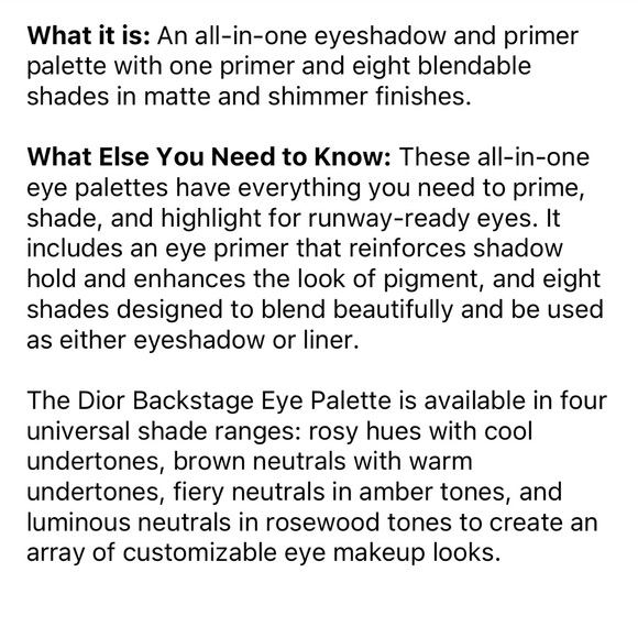 NWT- Dior BackStage- Eye Palette- Ultra Pigmented- 003 Warm Essentials - Picture 6 of 12